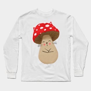 Happy Mushroom Cat Long Sleeve T-Shirt